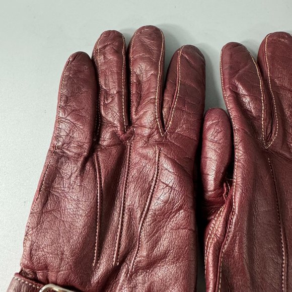 Vintage Coach Burgundy Soft Leather Gloves, Size 7 - Picture 6 of 13